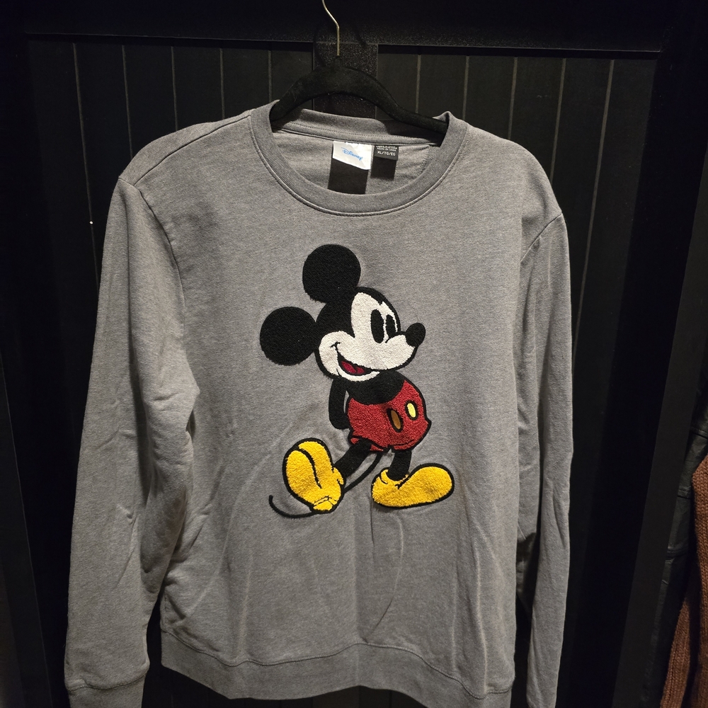 Disney Gray Crewneck Sweater with Mickey Mouse